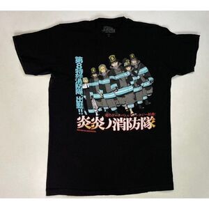 Fire Force Anime Graphic T-shirt Men Medium Black Short Sleeve